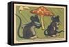 A Rat Asks a Spleen to Shelter it under a Mushroom. “Let Me Shelter You under My Umbrella!” , 1936-Benjamin Rabier-Framed Stretched Canvas