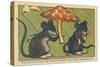 A Rat Asks a Spleen to Shelter it under a Mushroom. “Let Me Shelter You under My Umbrella!” , 1936-Benjamin Rabier-Stretched Canvas