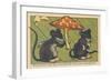 A Rat Asks a Spleen to Shelter it under a Mushroom. “Let Me Shelter You under My Umbrella!” , 1936-Benjamin Rabier-Framed Giclee Print