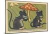 A Rat Asks a Spleen to Shelter it under a Mushroom. “Let Me Shelter You under My Umbrella!” , 1936-Benjamin Rabier-Mounted Giclee Print