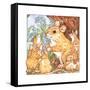 A Rat Family Eating Nuts-Wendy Edelson-Framed Stretched Canvas