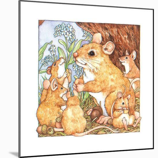 A Rat Family Eating Nuts-Wendy Edelson-Mounted Giclee Print