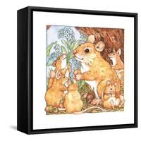 A Rat Family Eating Nuts-Wendy Edelson-Framed Stretched Canvas