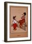 A Rather Plump Dutch Boy Sits Smoking a Cigar, While a Smaller Boy Watches with Envy-null-Framed Art Print