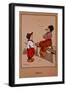 A Rather Plump Dutch Boy Sits Smoking a Cigar, While a Smaller Boy Watches with Envy-null-Framed Art Print