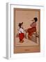 A Rather Plump Dutch Boy Sits Smoking a Cigar, While a Smaller Boy Watches with Envy-null-Framed Art Print