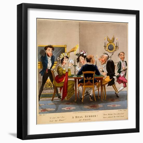 A Real Rubber! at Whist, Print Made by George Hunt, 1827-M. Egerton-Framed Premium Giclee Print