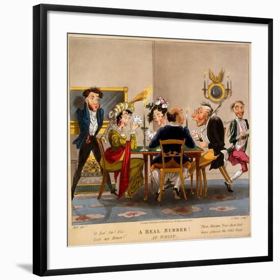 A Real Rubber! at Whist, Print Made by George Hunt, 1827-M. Egerton-Framed Giclee Print