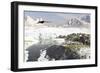 A Receding Glacial Scene Circa 18,000 Years Ago-null-Framed Art Print