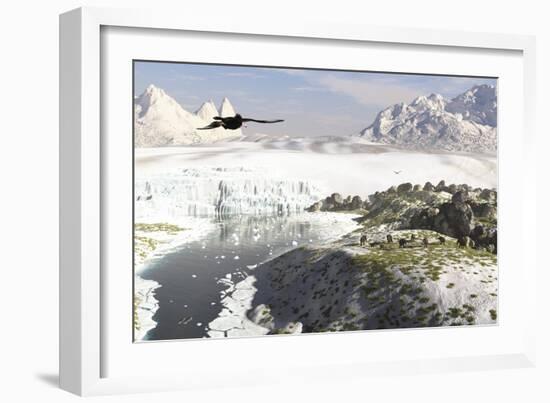 A Receding Glacial Scene Circa 18,000 Years Ago-null-Framed Art Print