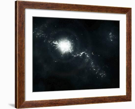 A Recently Discovered Nebula with Visible Habitable Planets-Stocktrek Images-Framed Photographic Print