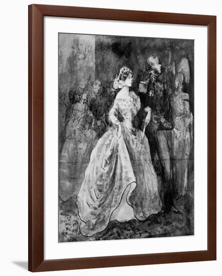 A Reception at Court, 19th Century-Constantin Guys-Framed Giclee Print