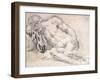 A Reclining Bearded Man Sleeping on His Arm-Paris Bordone-Framed Giclee Print