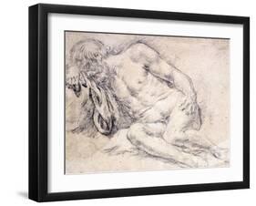 A Reclining Bearded Man Sleeping on His Arm-Paris Bordone-Framed Giclee Print