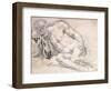 A Reclining Bearded Man Sleeping on His Arm-Paris Bordone-Framed Giclee Print