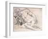 A Reclining Bearded Man Sleeping on His Arm-Paris Bordone-Framed Giclee Print