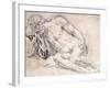 A Reclining Bearded Man Sleeping on His Arm-Paris Bordone-Framed Giclee Print