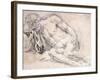 A Reclining Bearded Man Sleeping on His Arm-Paris Bordone-Framed Giclee Print