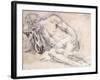 A Reclining Bearded Man Sleeping on His Arm-Paris Bordone-Framed Giclee Print