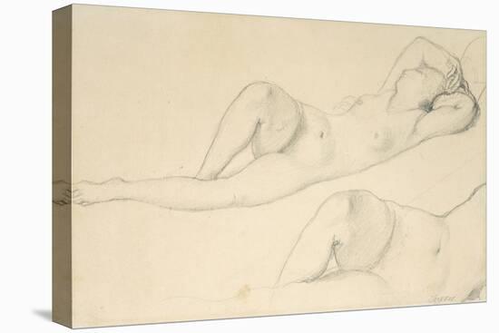 A Reclining Female Nude-Jean-Auguste-Dominique Ingres-Stretched Canvas