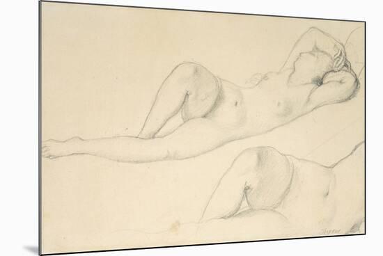 A Reclining Female Nude-Jean-Auguste-Dominique Ingres-Mounted Giclee Print