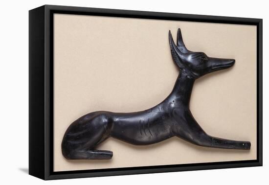A Reclining Glass Anubis- Jackal Headed Egyptian God of the Dead, Ptolemaic or Later-null-Framed Stretched Canvas