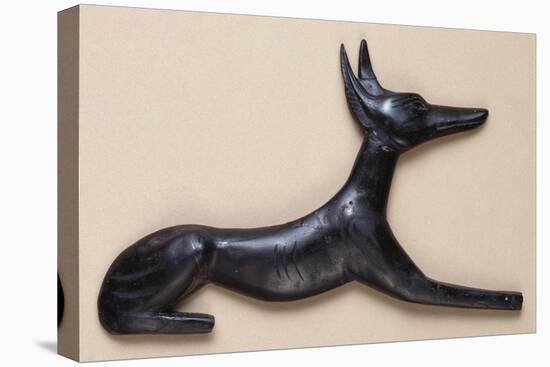 A Reclining Glass Anubis- Jackal Headed Egyptian God of the Dead, Ptolemaic or Later-null-Stretched Canvas