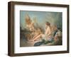 A Reclining Nymph Playing the Flute with Putti, Perhaps the Muse Euterpe, 1752-Francois Boucher-Framed Giclee Print