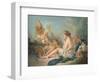 A Reclining Nymph Playing the Flute with Putti, Perhaps the Muse Euterpe, 1752-Francois Boucher-Framed Giclee Print