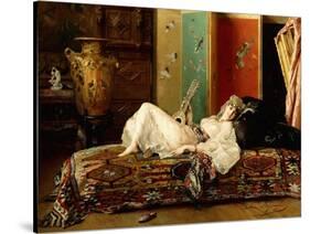 A Reclining Odalisque-Gustave Leonard de Jonghe-Stretched Canvas