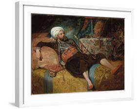 A Reclining Turk Smoking a Hookah, 1844-Henri Baron-Framed Giclee Print