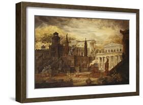 A Reconstruction of Sparta: the Persian Porch and Place of Consulatation of the Lacedemonians-Joseph Michael Gandy-Framed Giclee Print