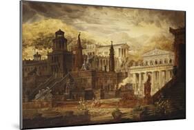 A Reconstruction of Sparta: the Persian Porch and Place of Consulatation of the Lacedemonians-Joseph Michael Gandy-Mounted Giclee Print