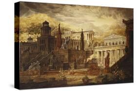 A Reconstruction of Sparta: the Persian Porch and Place of Consulatation of the Lacedemonians-Joseph Michael Gandy-Stretched Canvas