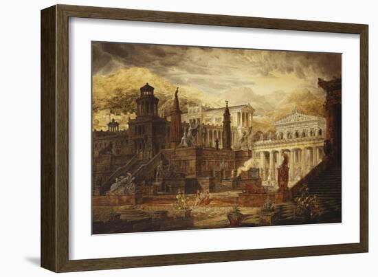 A Reconstruction of Sparta: the Persian Porch and Place of Consulatation of the Lacedemonians-Joseph Michael Gandy-Framed Giclee Print