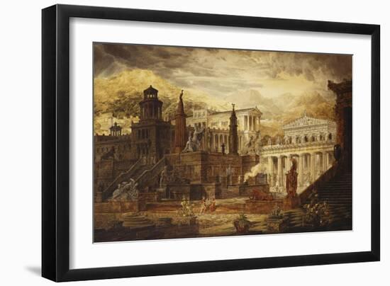 A Reconstruction of Sparta: the Persian Porch and Place of Consulatation of the Lacedemonians-Joseph Michael Gandy-Framed Giclee Print