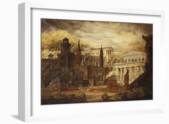 A Reconstruction of Sparta: the Persian Porch and Place of Consulatation of the Lacedemonians-Joseph Michael Gandy-Framed Giclee Print