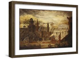 A Reconstruction of Sparta: the Persian Porch and Place of Consultation of the Lacedemonians-Joseph Michael Gandy-Framed Giclee Print