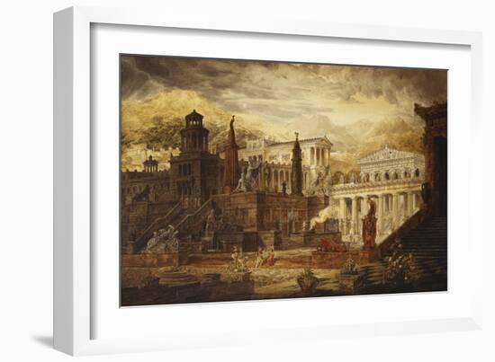 A Reconstruction of Sparta: the Persian Porch and Place of Consultation of the Lacedemonians-Joseph Michael Gandy-Framed Giclee Print