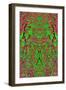 A Red and Green Kaleidoscopic Tapestry-Ray2012-Framed Art Print