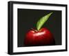 A Red Apple with Leaf-Gustavo Andrade-Framed Photographic Print