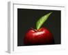 A Red Apple with Leaf-Gustavo Andrade-Framed Photographic Print