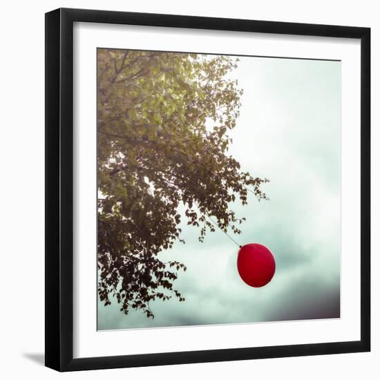 A Red Balloon Hanging on a Tree-Joana Kruse-Framed Photographic Print