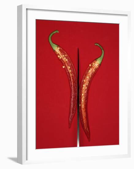 A Red Chili Pepper Sliced in Half-Jan-peter Westermann-Framed Photographic Print