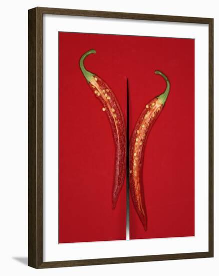 A Red Chili Pepper Sliced in Half-Jan-peter Westermann-Framed Photographic Print