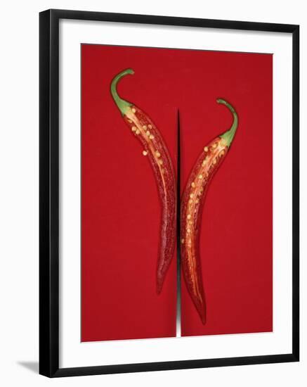 A Red Chili Pepper Sliced in Half-Jan-peter Westermann-Framed Photographic Print