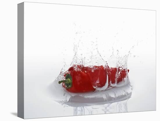 A Red Chilli Pepper Falling into Water-Kröger & Gross-Stretched Canvas