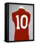 A Red England World Cup Final International Shirt, No.10, Worn by Geoff Hurst in 1966 World Cup…-null-Framed Stretched Canvas