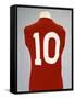 A Red England World Cup Final International Shirt, No.10, Worn by Geoff Hurst in 1966 World Cup…-null-Framed Stretched Canvas