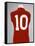 A Red England World Cup Final International Shirt, No.10, Worn by Geoff Hurst in 1966 World Cup…-null-Framed Stretched Canvas
